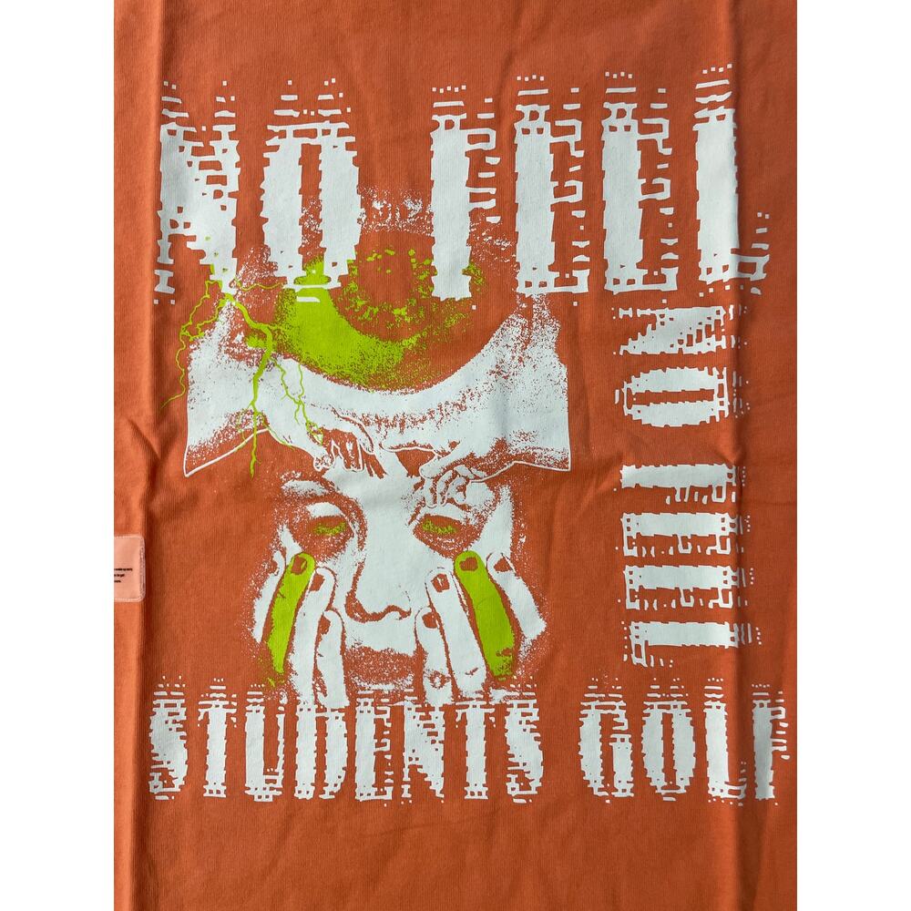Students Golf T-Shirt Large "No Fear" 100% Cotton Melon Orange Streetwear New